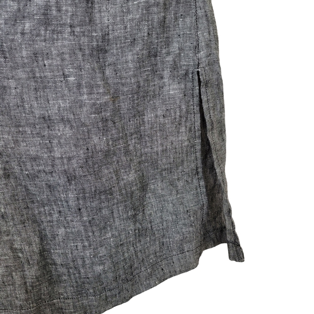 Tahari Gray Chambray Linen Sleeveless Wide Crop Leg Jumpsuit - Picture 8 of 10